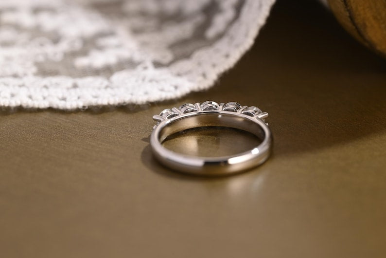 Marquise Cut Cluster Styled Lab Grown Wedding Band