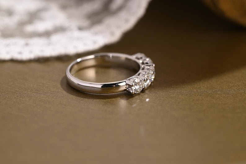 Marquise Cut Cluster Styled Lab Grown Wedding Band