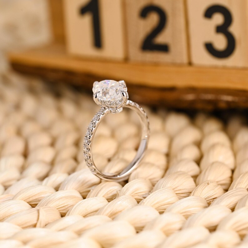 Marquise Cut Cluster Styled Lab Grown Diamond Engagement Ring