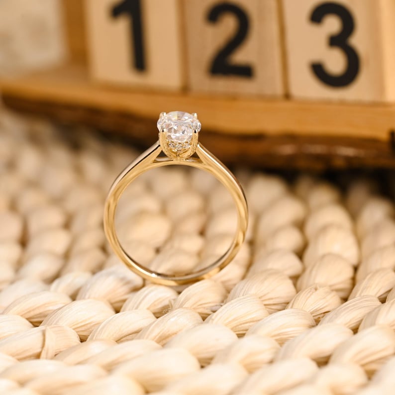 Marquise Cut Cluster Styled Lab Grown Diamond Engagement Ring