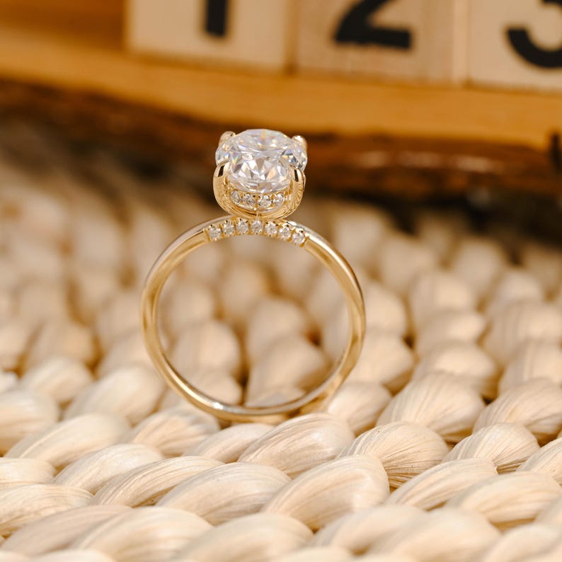 Marquise Cut Cluster Styled Lab Grown Diamond Engagement Ring