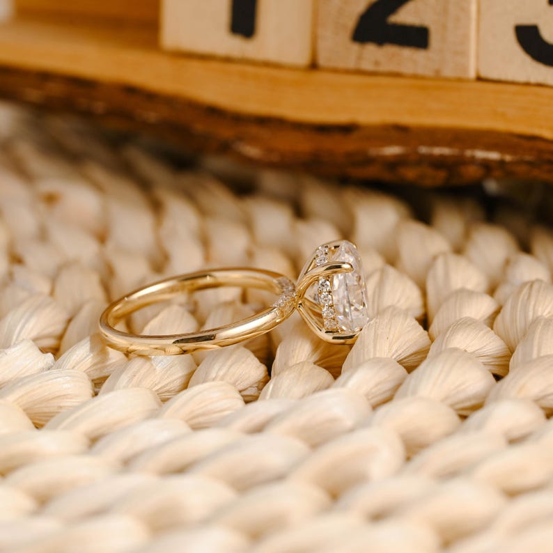 Marquise Cut Cluster Styled Lab Grown Diamond Engagement Ring