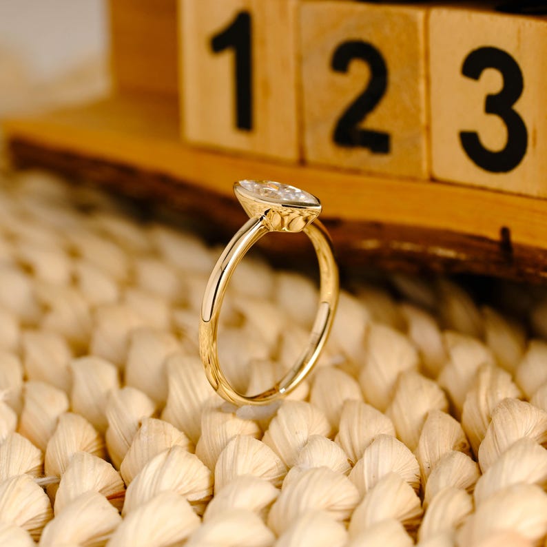 Marquise Cut Cluster Styled Lab Grown Diamond Engagement Ring