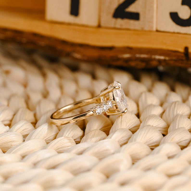 Marquise Cut Cluster Styled Lab Grown Diamond Engagement Ring