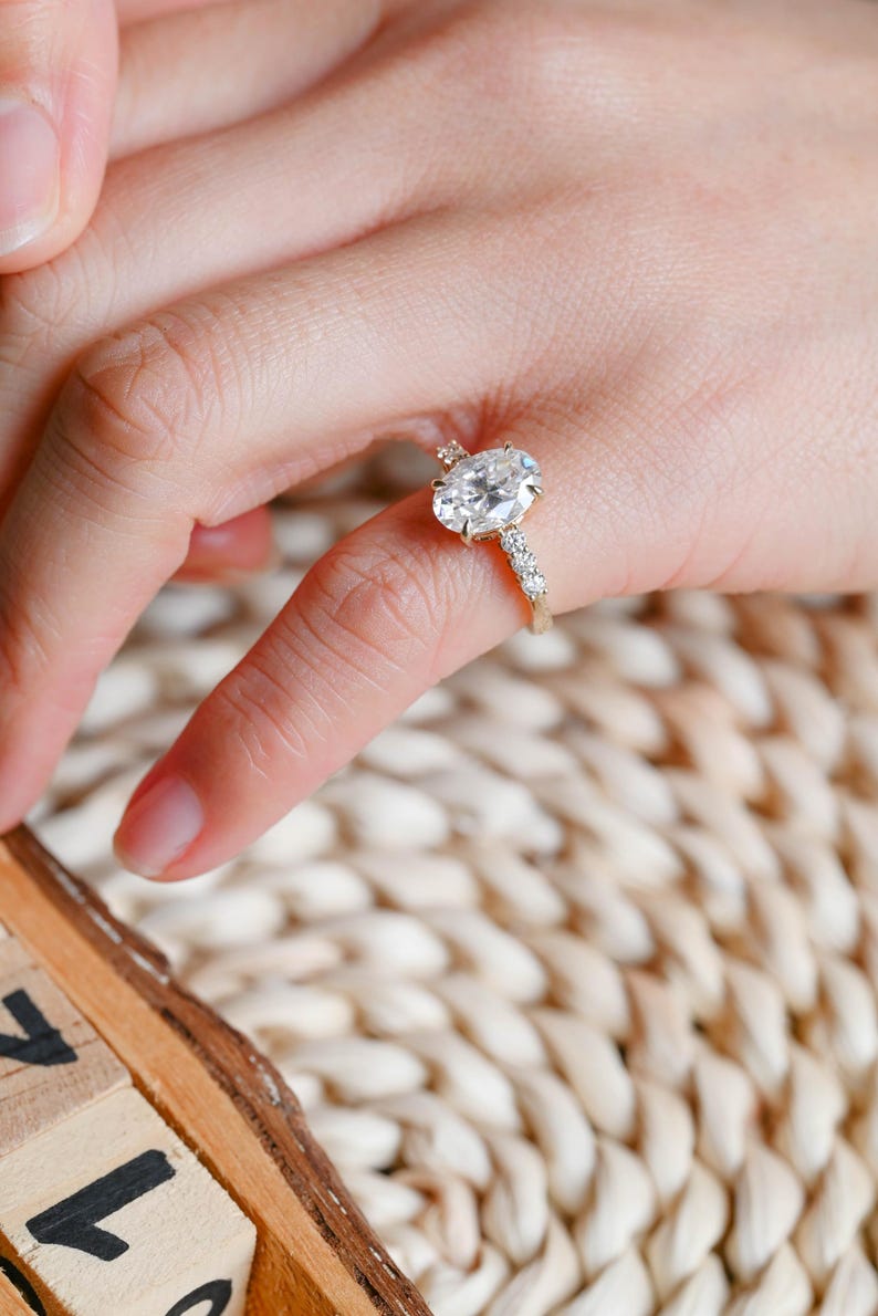 Marquise Cut Cluster Styled Lab Grown Diamond Engagement Ring