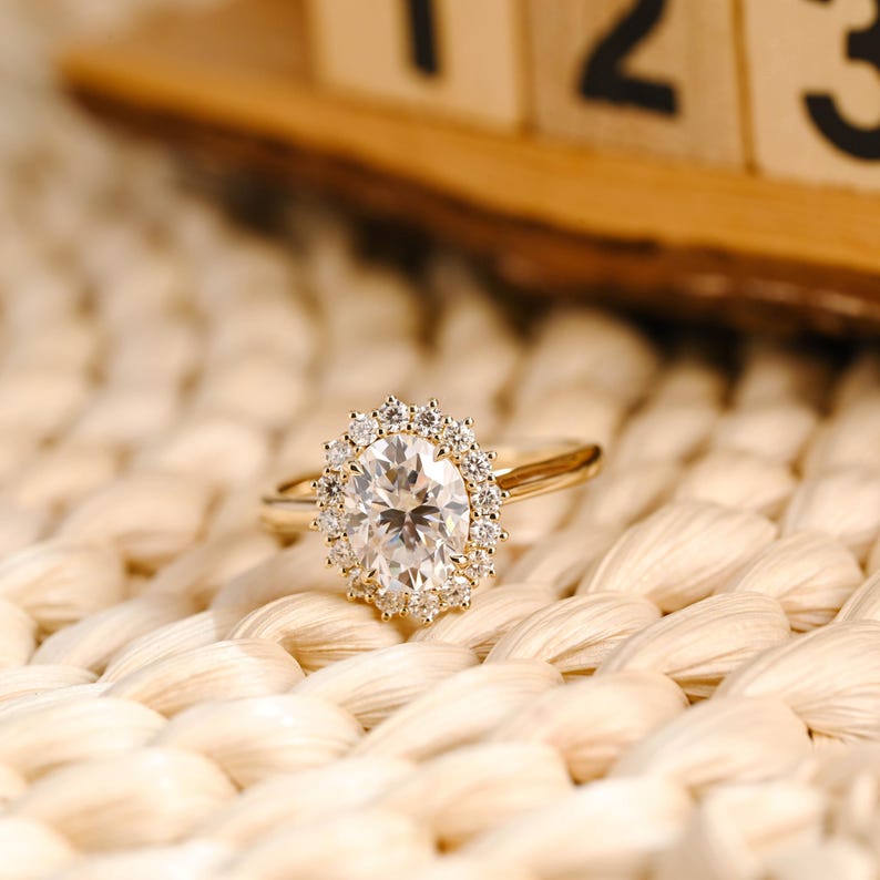 Marquise Cut Cluster Styled Lab Grown Diamond Engagement Ring