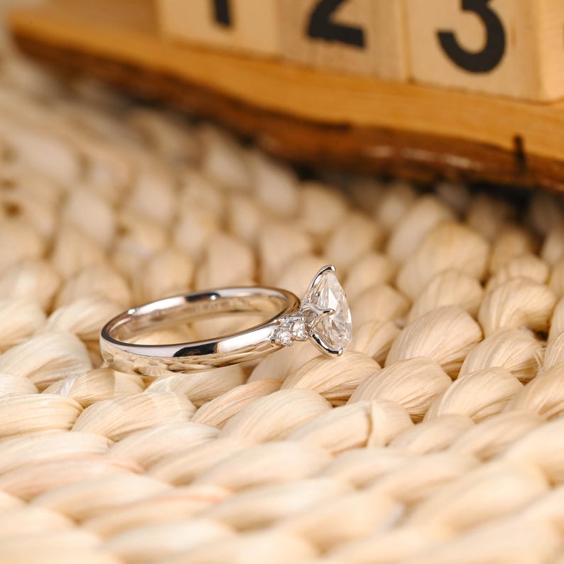 Marquise Cut Cluster Styled Lab Grown Diamond Engagement Ring