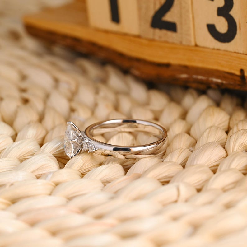 Marquise Cut Cluster Styled Lab Grown Diamond Engagement Ring