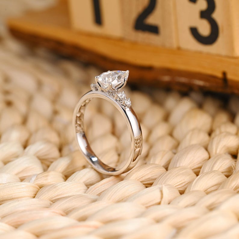 Marquise Cut Cluster Styled Lab Grown Diamond Engagement Ring