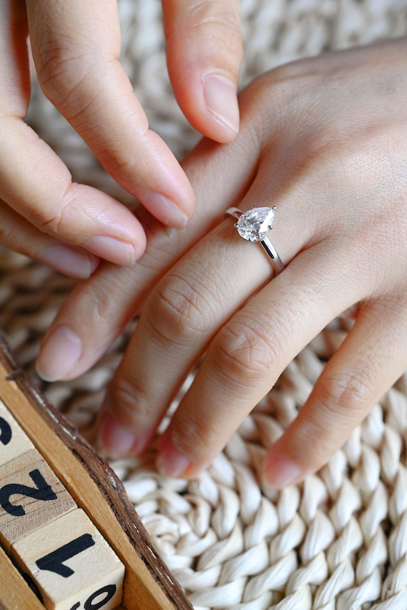 Marquise Cut Cluster Styled Lab Grown Diamond Engagement Ring