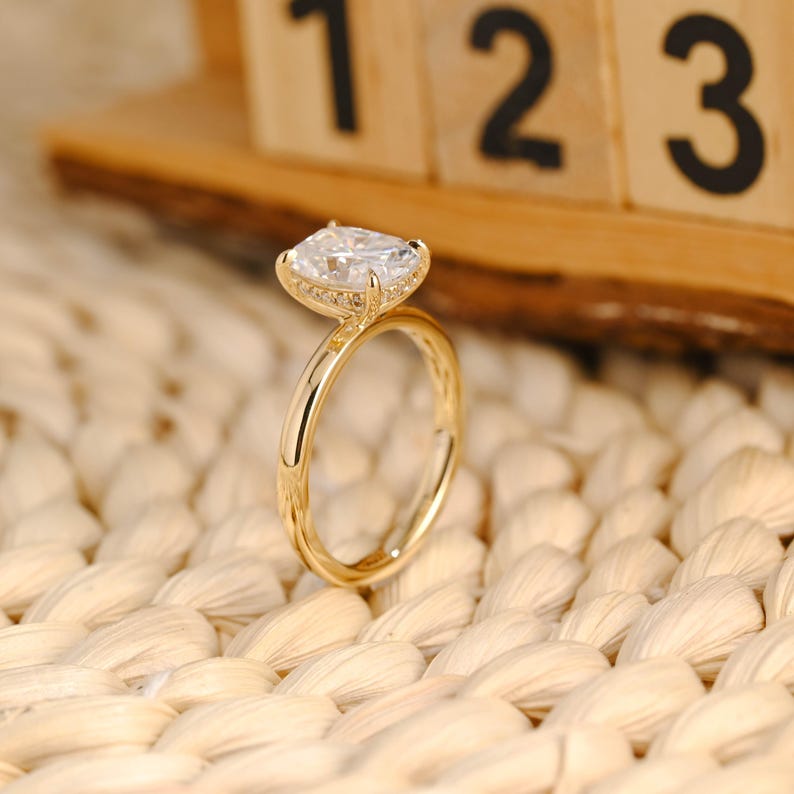 Marquise Cut Cluster Styled Lab Grown Diamond Engagement Ring