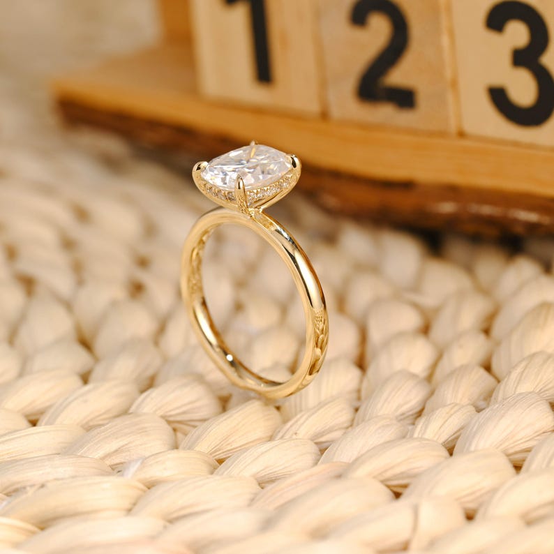 Marquise Cut Cluster Styled Lab Grown Diamond Engagement Ring