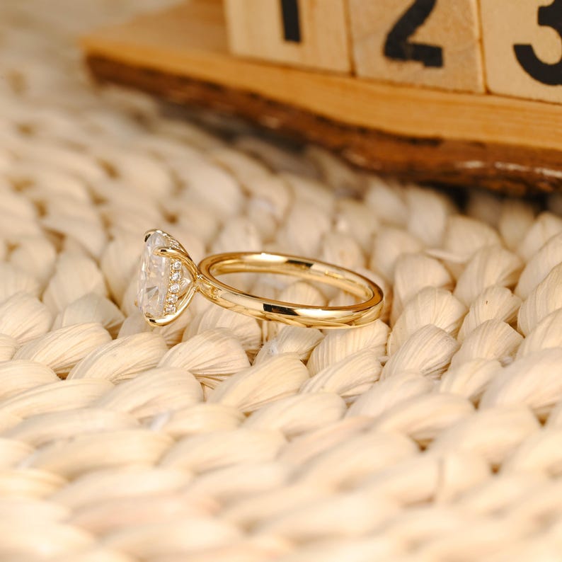 Marquise Cut Cluster Styled Lab Grown Diamond Engagement Ring
