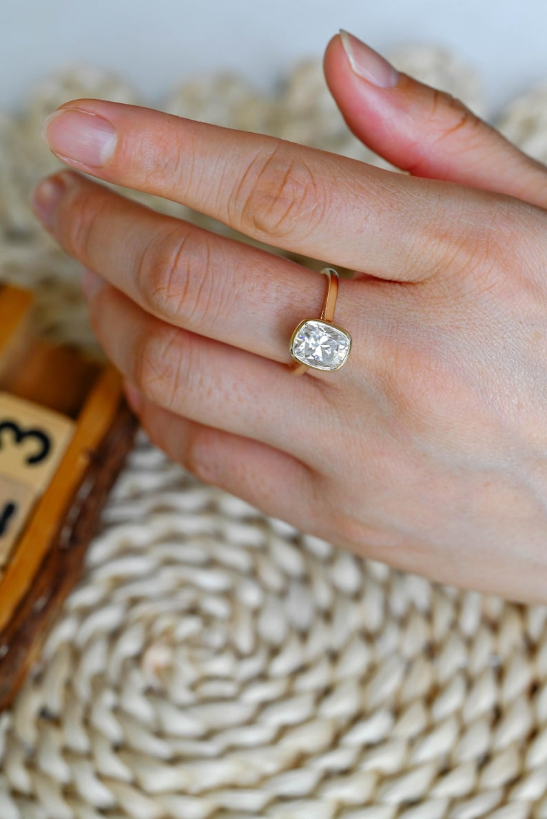 Marquise Cut Cluster Styled Lab Grown Diamond Engagement Ring