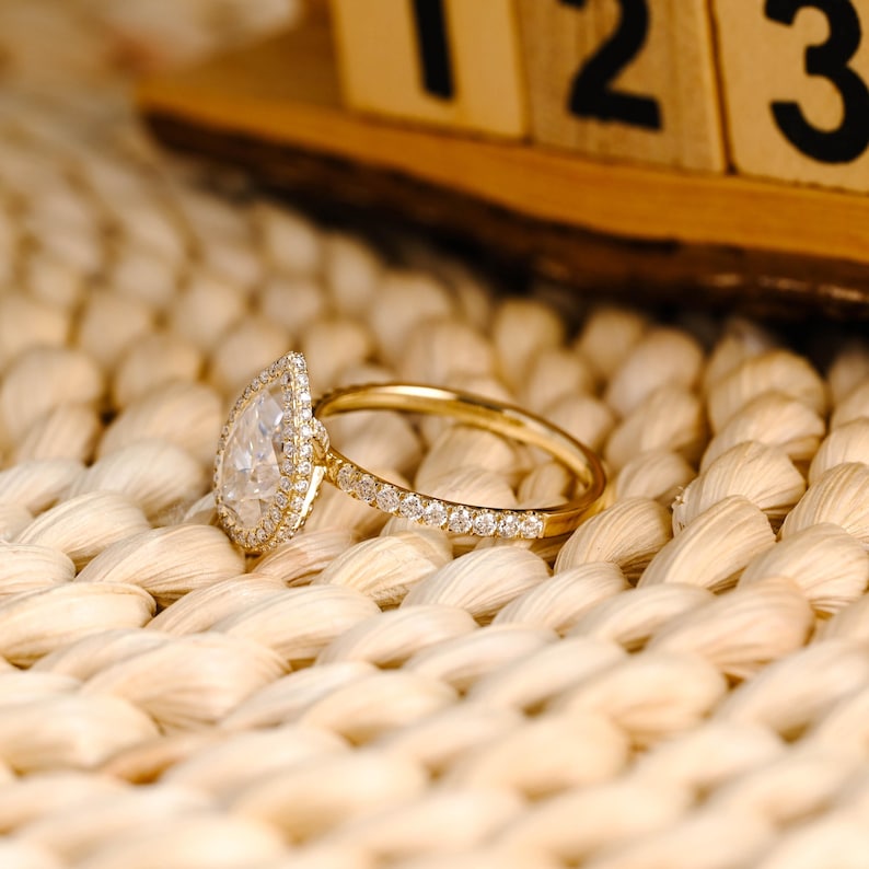 Marquise Cut Cluster Styled Lab Grown Diamond Engagement Ring