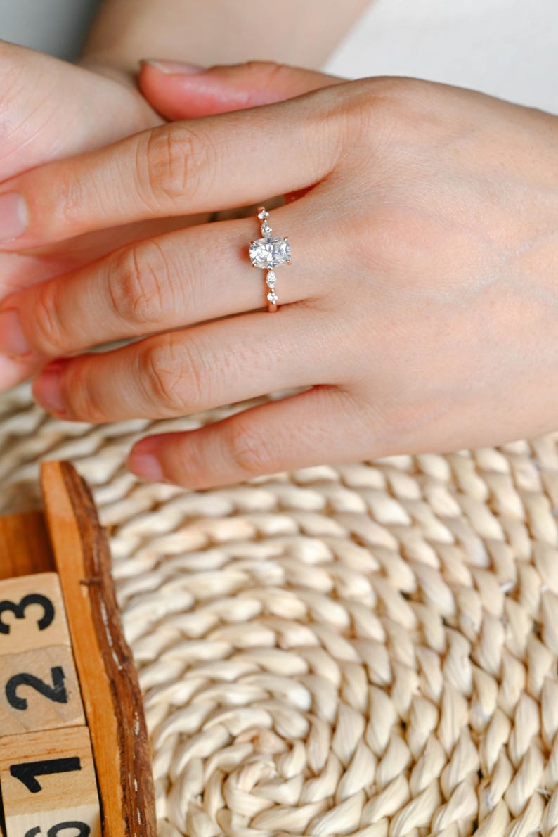Marquise Cut Cluster Styled Lab Grown Diamond Engagement Ring