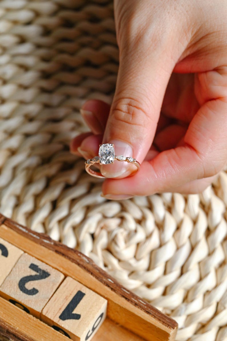 Marquise Cut Cluster Styled Lab Grown Diamond Engagement Ring