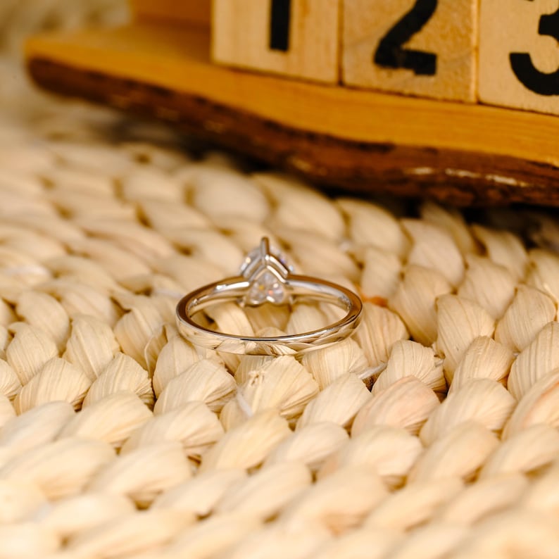 Marquise Cut Cluster Styled Lab Grown Diamond Engagement Ring