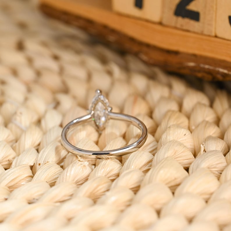 Marquise Cut Cluster Styled Lab Grown Diamond Engagement Ring