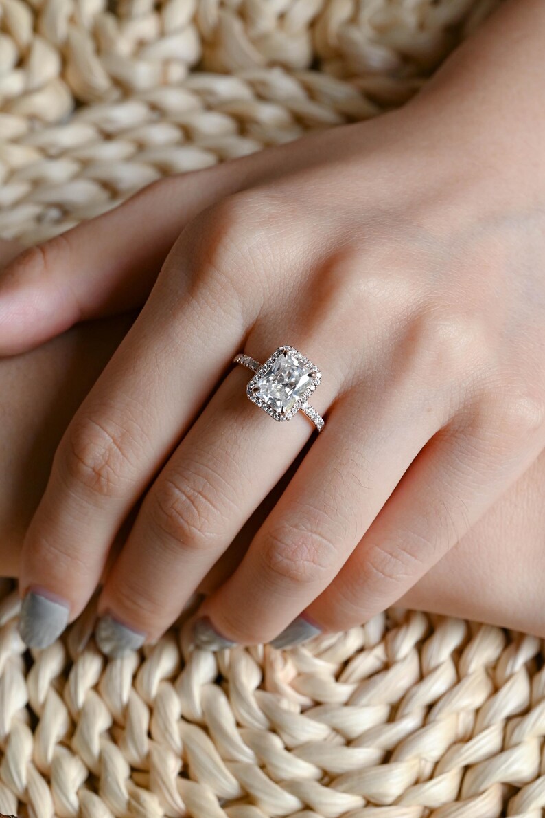 Marquise Cut Cluster Styled Lab Grown Diamond Engagement Ring