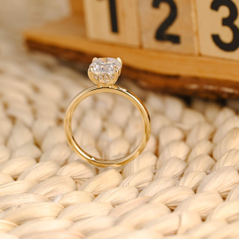 Marquise Cut Cluster Styled Lab Grown Diamond Engagement Ring