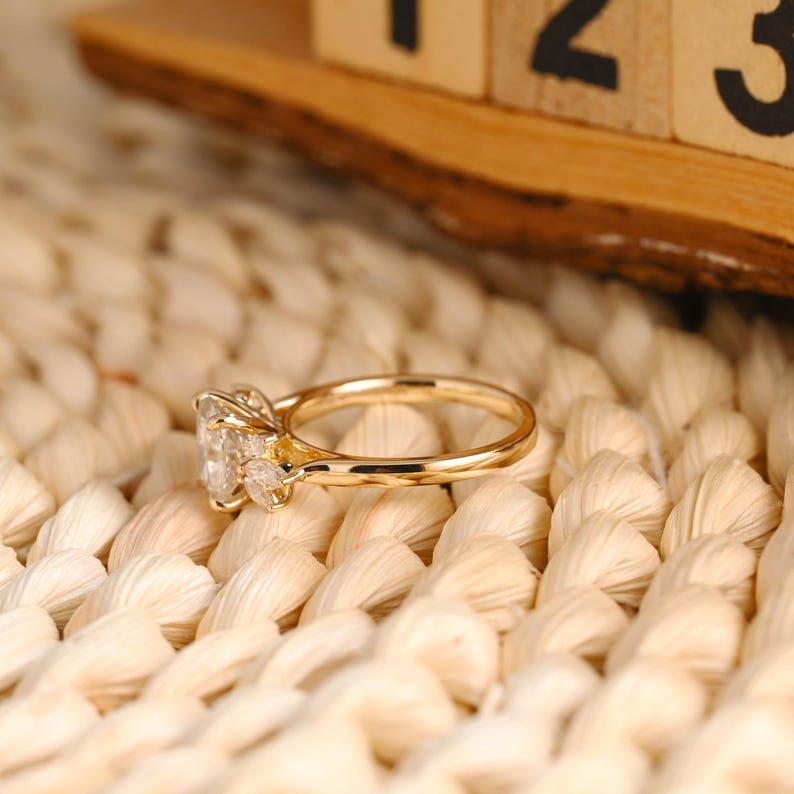 Marquise Cut Cluster Styled Lab Grown Diamond Engagement Ring