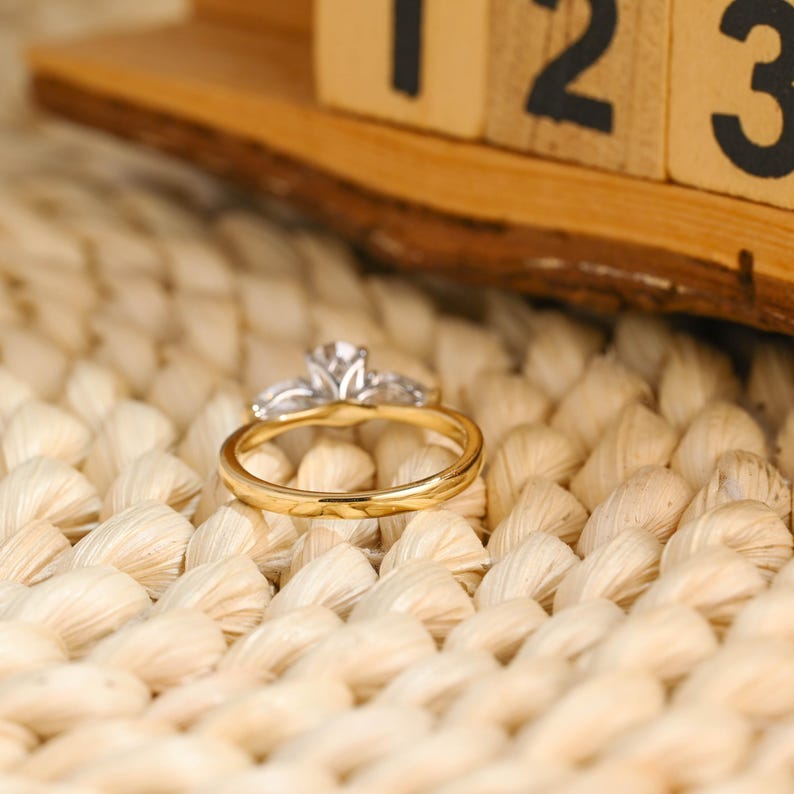 Marquise Cut Cluster Styled Lab Grown Diamond Engagement Ring