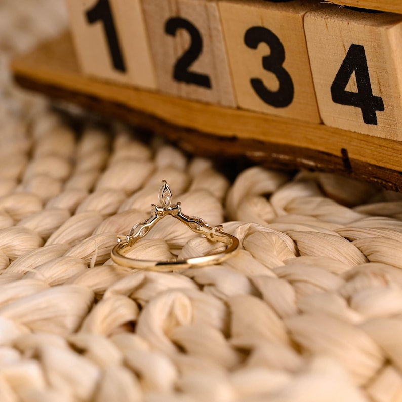 Marquise Cut Cluster Styled Lab Grown Wedding Band