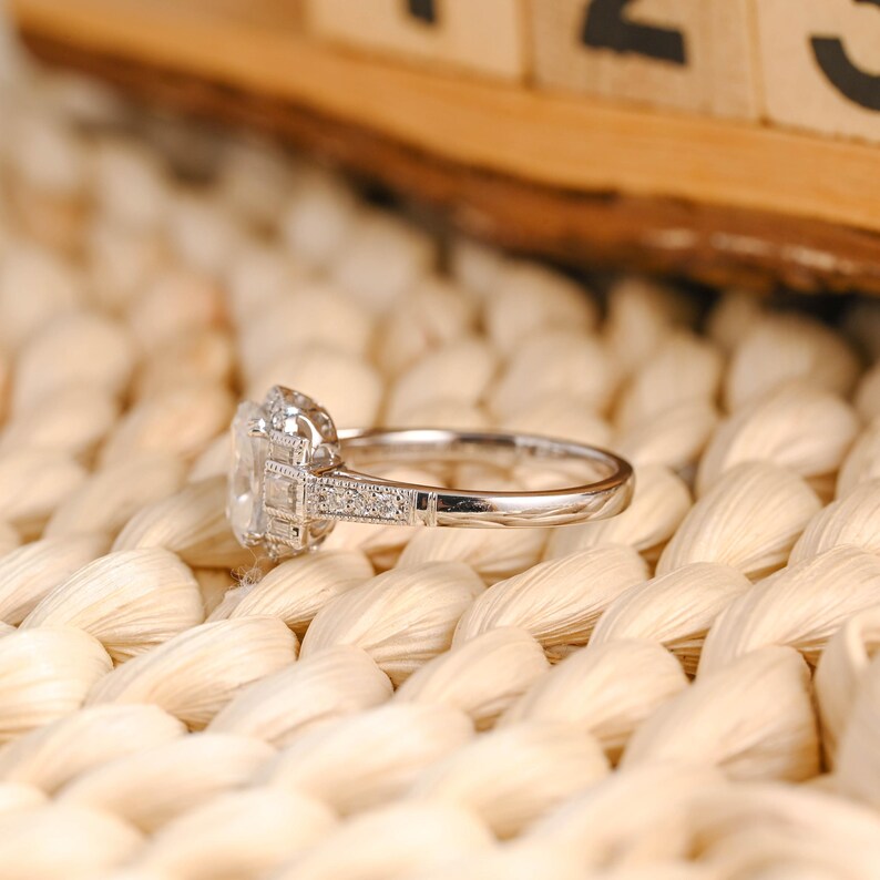 Marquise Cut Cluster Styled Lab Grown Diamond Engagement Ring