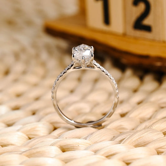 Marquise Cut Cluster Styled Lab Grown Diamond Engagement Ring