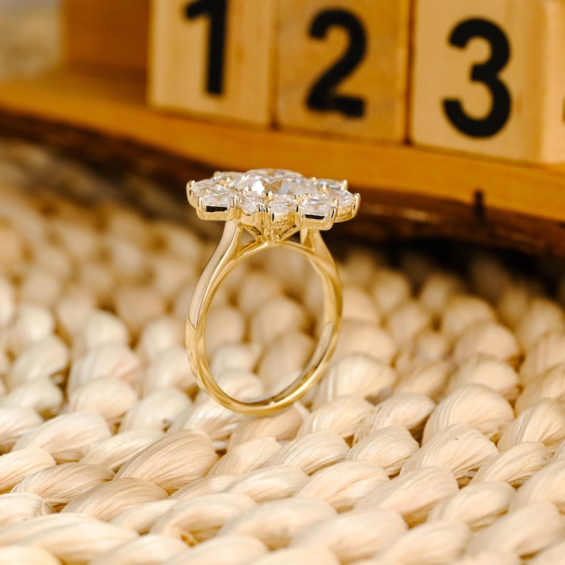 Marquise Cut Cluster Styled Lab Grown Diamond Engagement Ring