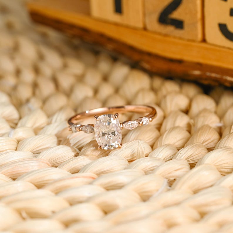 Marquise Cut Cluster Styled Lab Grown Diamond Engagement Ring