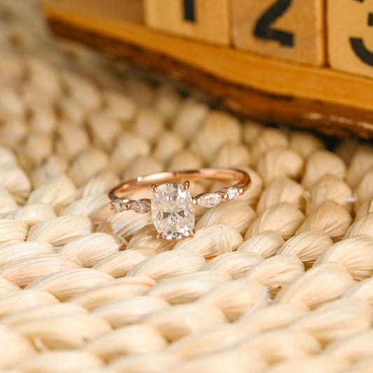 Marquise Cut Cluster Styled Lab Grown Diamond Engagement Ring