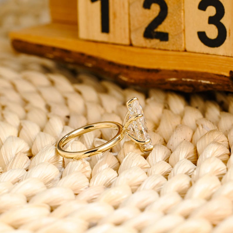 Marquise Cut Cluster Styled Lab Grown Diamond Engagement Ring