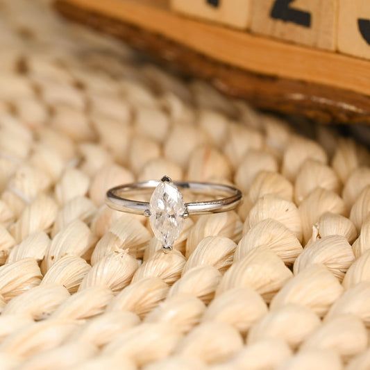 Marquise Cut Cluster Styled Lab Grown Diamond Engagement Ring
