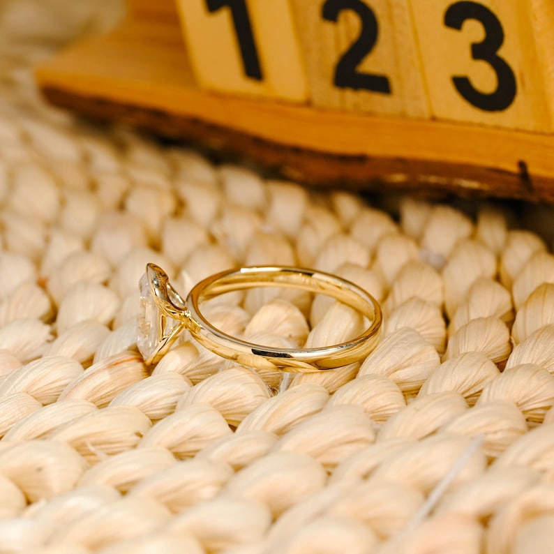 Marquise Cut Cluster Styled Lab Grown Diamond Engagement Ring