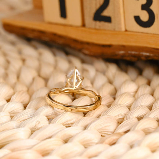 Marquise Cut Cluster Styled Lab Grown Diamond Engagement Ring