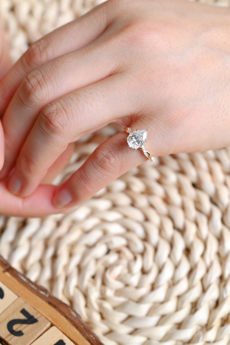 Marquise Cut Cluster Styled Lab Grown Diamond Engagement Ring