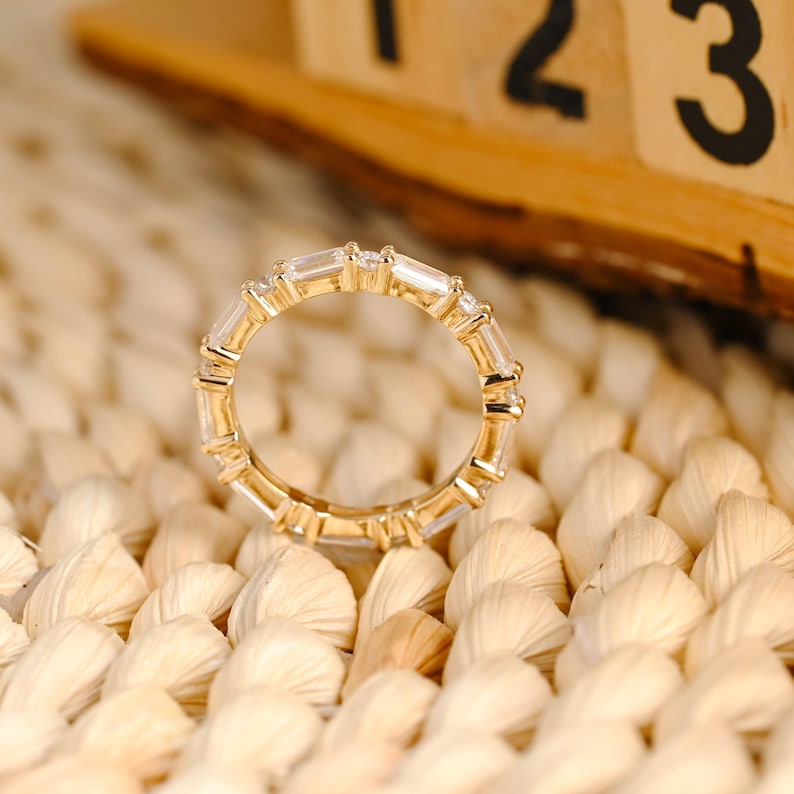Marquise Cut Cluster Styled Lab Grown Wedding Band