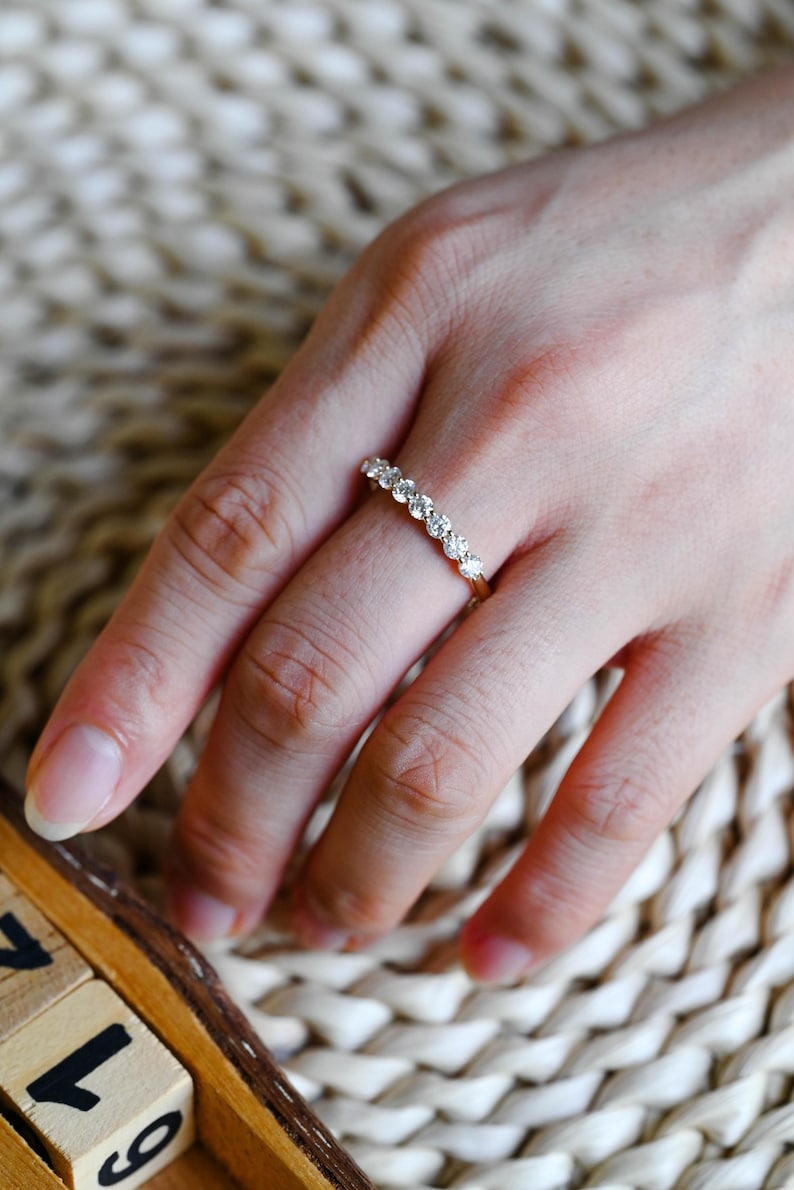 Marquise Cut Cluster Styled Lab Grown Wedding Band