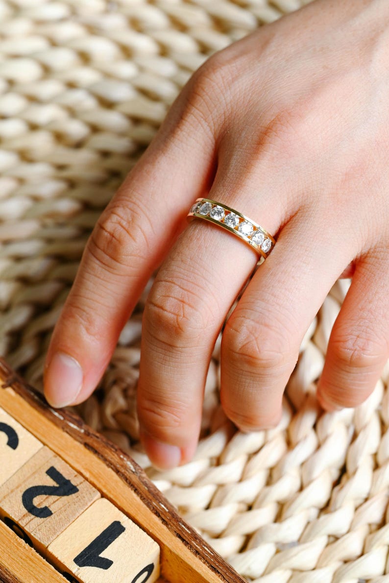 Marquise Cut Cluster Styled Lab Grown Wedding Band