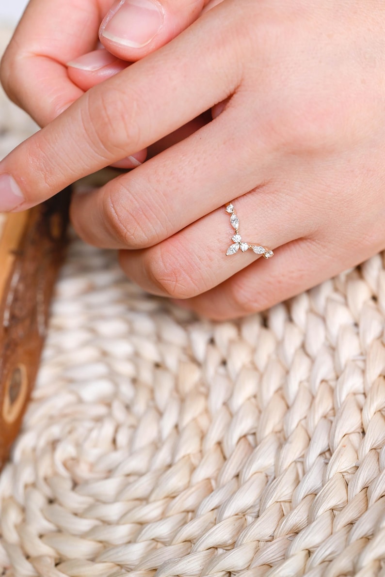 Marquise Cut Cluster Styled Lab Grown Wedding Band