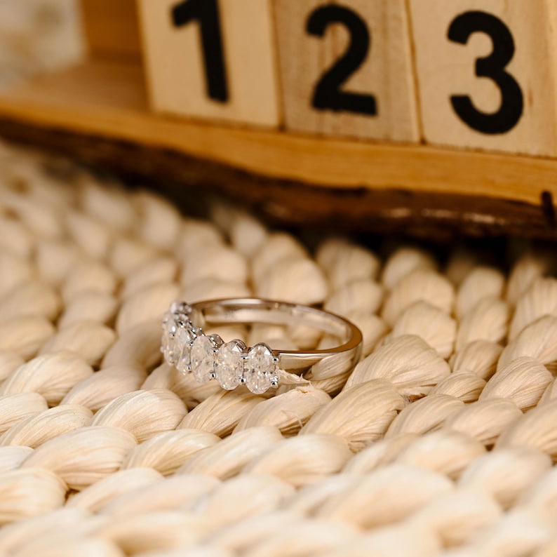 Marquise Cut Cluster Styled Lab Grown Wedding Band