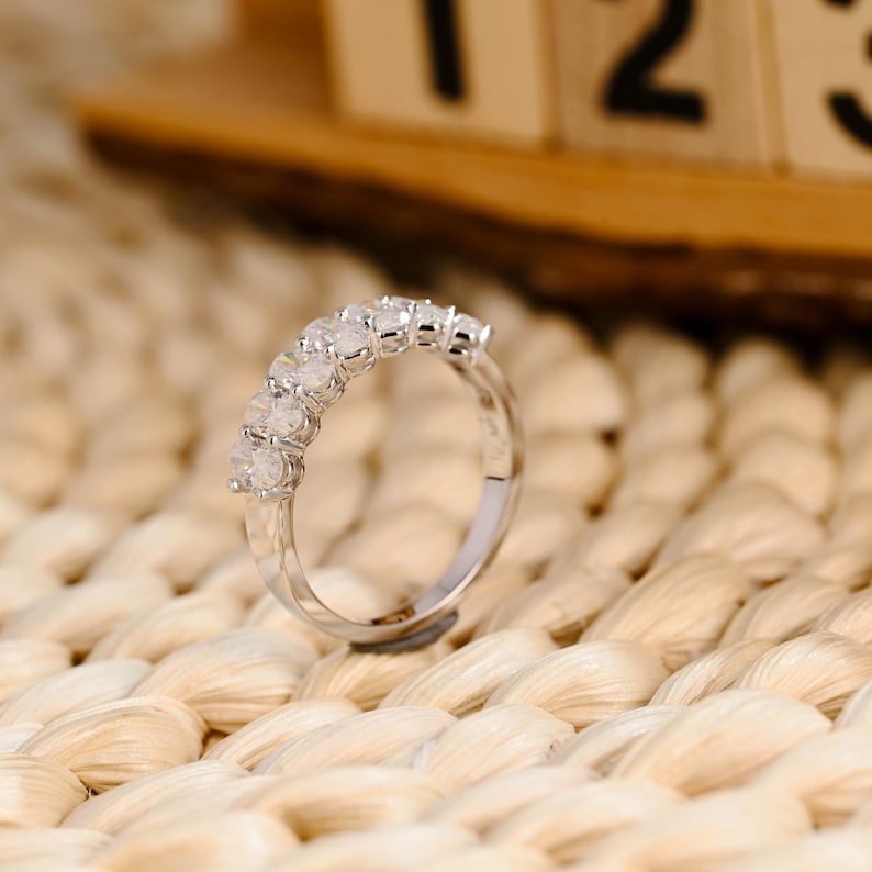 Marquise Cut Cluster Styled Lab Grown Wedding Band