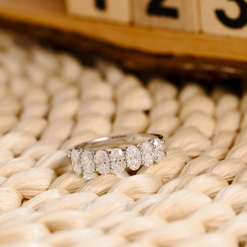 Marquise Cut Cluster Styled Lab Grown Wedding Band