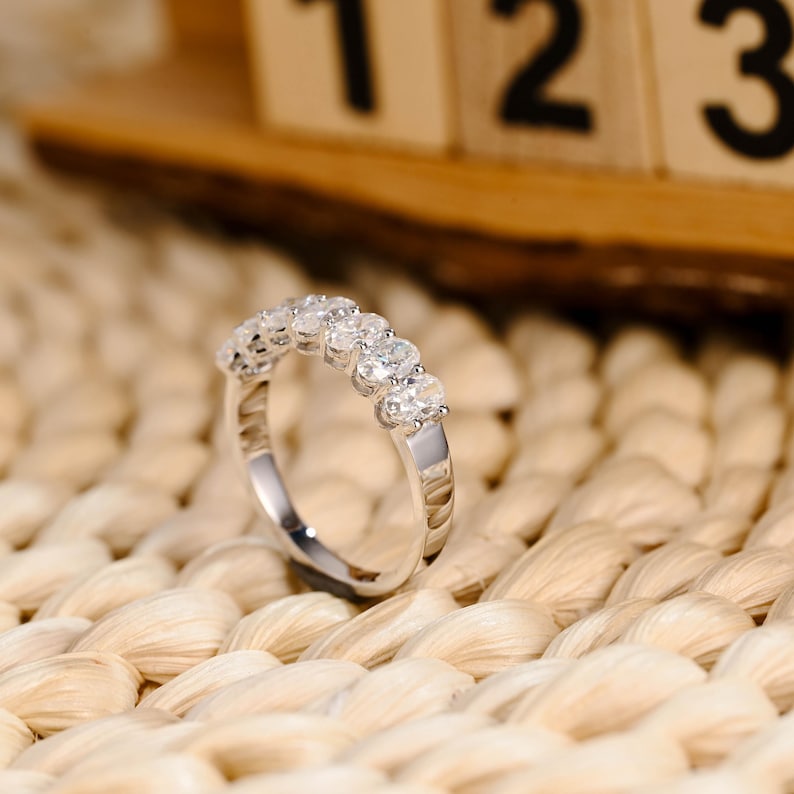 Marquise Cut Cluster Styled Lab Grown Wedding Band