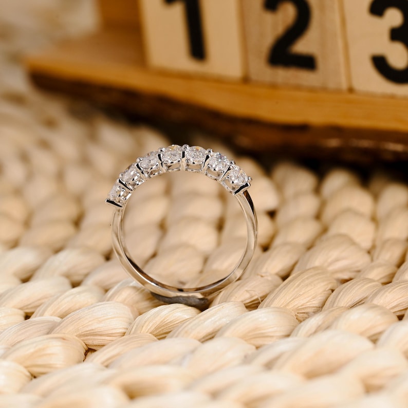 Marquise Cut Cluster Styled Lab Grown Wedding Band