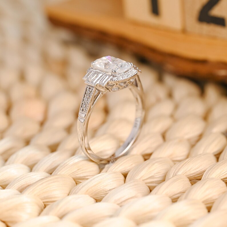 Marquise Cut Cluster Styled Lab Grown Diamond Engagement Ring