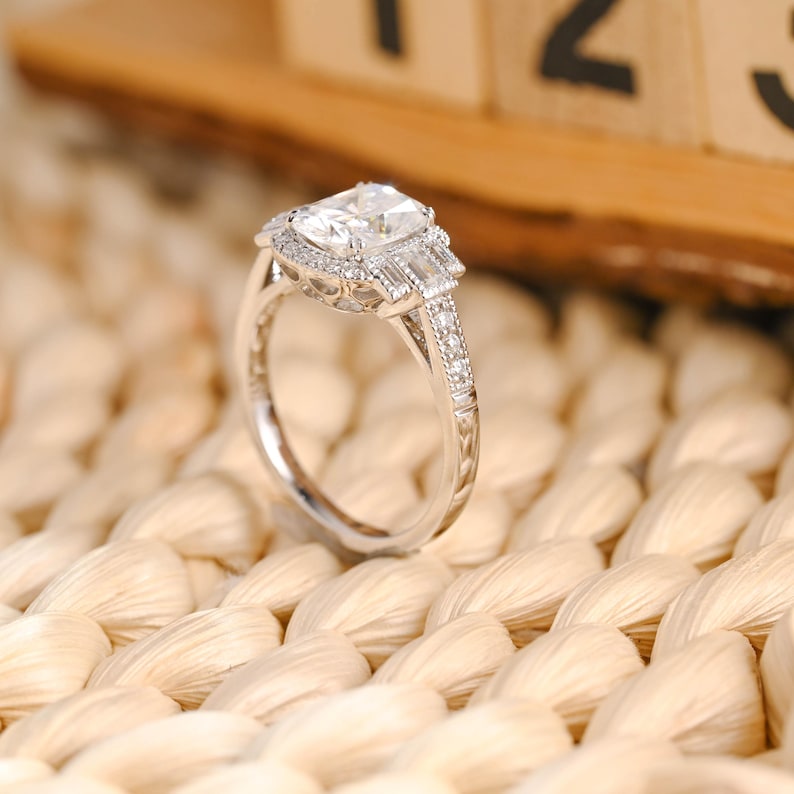 Marquise Cut Cluster Styled Lab Grown Diamond Engagement Ring