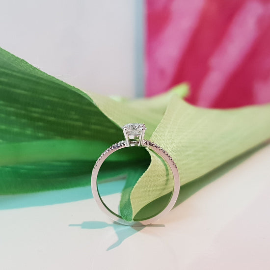 1.0 CT Round Solitaire CVD F/VS1 Diamond Engagement Ring 6